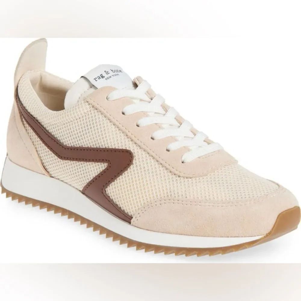 Rag & Bone Retro Runner Sneaker Women’s Beige and Brown Mesh Size 39.5